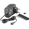 Goobay 53998 Alimentatore universale 3V-12V stabilizzato - incl. 8 spine DC - 27 W e max. 2,25 A - alimentatore per piccoli apparecchi elettrici con spina cava DC