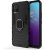 TingYR Cover per Vivo V20, Supporto Anello Rotante a 360 Gradi, Cover Telefono Antiurto in TPU/PC, Custodia per Vivo V20.(Nero)
