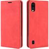 Fertuo Cover ZTE Blade A5 2020, Custodia a Libro in Pelle Flip Case Portafoglio con Porta Carte, Chiusura Magnetica [Interna in Silicone Morbido] Cover per ZTE Blade A5 2020 Smartphone, Rosso