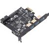 Yctze Scheda PCIe A USB 3.2 Gen 1, Scheda di Espansione A 5 Porte da 5 Gbps, 3 Schede USB Tipo A e 2 Schede Tipo C per Desktop 10 11