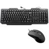 SIMPLETEK - Kit Mouse e Tastiera Cablati | QWERTY Layout Italiano Compatto, 10 Tasti Multimediali, Mouse Ottico 1600 DPI Regolabile, USB Plug & Play