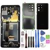R RONPHONE - Schermo LCD di ricambio originale per Samsung Galaxy S23 Ultra 5G S918B S918B/DS S918U S918Ul S918W S918E S9168/DS + cornice + cover posteriore + pellicola proteggi schermo + strumenti
