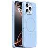 Mixroom - Custodia Cover Case per iPhone 16 PRO Max in Tpu silicone liquido morbido compatibile con MagSafe con cerchio magnetico integrato Celeste C09