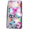 Adolasx Cover compatibile per Samsung Galaxy A14 4G 5G Pelle Silicone Portafoglio Magnetica con Disegni Motivo Animale Flip Custodia Antiurto Resistente Libro Case - Floral B