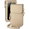 moex Custodia a tracolla per Apple iPhone 11 Pro Max - Piccola borsa con scomparto per cellulare e finestra di visualizzazione, 2 scomparti aggiuntivi - Borsa a tracolla da donna, beige sabbia