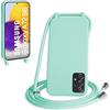 WenBaby Cover Compatible con Samsung Galaxy A72,Cellulare Girocollo Custodia con Cordino TPU Corda Silicone Case Bumper per Samsung Galaxy A72 Custodia, Verde menta piperita
