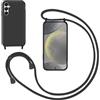 GoodcAcy Cover con Collana per Samsung Galaxy S24 Plus,Custodia Silicone Liquido con cordini,Custodie con Regolabile Collana Antiurto AntiGraffio Case con Laccio Tracolla per Samsung Galaxy S24 Plus,Nero