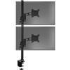 Duronic DM35V2X2 Braccio per 2 monitor per computer con estensione | Supporto verticale doppio schermo PC articolato ergonomico da scrivania | VESA 75 100 | Altezza regolabile | Rotativo inclinabile