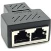 Elecbee Adattatore splitter RJ45 a 3 vie da 1 a 2 doppia porta femmina CAT5e LAN Ethernet adattatore presa | Accoppiatore 8P8C