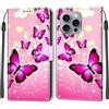 KENHONER Cover Compatibile con iPhone 16 Pro Max, Premium Pelle PU Portafoglio Flip Libro Custodia per iPhone 16 Pro Max [Protezione Completa] - Farfalla