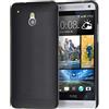 doupi UltraSlim Custodia per HTC ONE mini (M4), satinato fine piuma facile mat semi trasparente Cover, Nero
