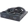 Wouueso Unità floppy USB3.2 Gen1, pannello frontale, audio HD, alloggiamento floppy 3,5 desktop, 19 pin su 2 porte USB-A e jack per cuffie