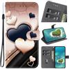 BLOTECH Cover per Samsung Galaxy A55 5G, Custodia Flip TPU/PU Portafoglio Pelle con Stand/Carte Slot, Chiusura Magnetica Motivo a Forma di Cuore con Motivo Telefono Case Custodie per Samsung Galaxy A55 5G