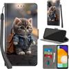 Haninsuze Cover per Samsung Galaxy A13 4G/5G/A04S, Gatto | Pelle PU Portafoglio, Porta Carte, Magnetica, Libro, Antiurto Custodia