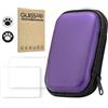 Generic Custodia Rigida + 2 Protezioni per lo Schermo per R36S/R35S/RGB20S, Custodia Protettiva per Console di Gioco Portatile Antiurto, Borsa per la Conservazione dei Viaggi (2PCS + Viola)