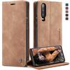 WenBaby CaseMe Cover per Huawei P30, Magnetica Cover a Libro con Slot per Schede, Custodia in PU Pelle Portafoglio per Huawei P30, Marrone