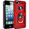 SORAKA Cover per iPhone 5/5S/SE 2016 con anello,Custodia in Silicone Morbido Cover Anti-Impronta Ultrasottile con piastra metallica per Supporto Auto Smartphone Magnetico
