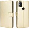 BellaCase Custodia Alcatel 3X 2020 [Custodia portafoglio] [Staffa] [Slot per schede] [Flip Cover magnetica] Compatibile con lo smartphone Alcatel 3X 2020(D'oro)