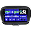 BXLIYER SXAUTO『Built-in 4G LTE/DAB』Android 15-6G+128G Autoradio Per Fiat 500X (2014-2020) - CarPlay/Android Auto - LED Camera + MIC - WIFI Fast-boot Volante 360-CAM HDMI DSP - 2 Din QLED 9 Pollici