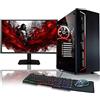 BEASTCOM Q3 Essential Gaming PC, AMD Ryzen 3 4X 4.00GHz, Grafica 4K Vega a 8 core, 16GB RAM, SSD da 512GB, Monitor LED 24 + tastiera + mouse + tappetino per mouse, WiFi, Win 11