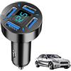Zasdvn Caricatore Da Auto Con Display Digitale, Adattatore Per Accendisigari A Ricarica Rapida Da 66 W Caricabatteria Per Auto USB PD QC 3.0 A 4 Porte Display Digitale A LED Monitoraggio In