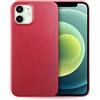 doupi UltraSlim Custodia per iPhone 12 Mini (5,4 Pollici), Satinato fine Piuma Facile Mat Semi Trasparente Cover, Rosso