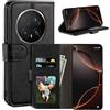 UOGNADGD Custodia in Pelle a Libretto Compatibile con Huawei Honor Magic 8 Pro 5G Portafoglio con Slot per Carte, Chiusura Magnetica, RFID Antiurto (Nero)