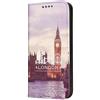 Mixroom - Custodia Cover Case a Libro per iPhone 7 con Stand in Ecopelle Chiusura Magnetica Portafoglio Parte Interna in TPU Morbida Fantasia Londra F99