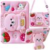 EspZanthic Bambini Cover per Samsung Galaxy Tab A 10,1 Pollici 2019 (SM-T510/T515/T517) Case, Custodia Morbida in Silicone Antiurto con Portamatite, Carino Supporto Pieghevole, Tracolla