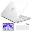 Batianda 4 in 1 - Custodia trasparente ultra sottile per MacBook Neo da 13 pollici, modello A3404, uscita 2026, con copertura rigida ad alta trasparenza, pellicola protettiva per tastiera, protezione