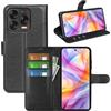 JIUNINE Cover per ZTE Blade V70 Vita, Custodia Portafoglio Libro in Pelle Sintetica Antiurto Cover Flip Case con [Carta Fessura] [Supporto Stand] [Fibbia Magnetica], Nero