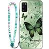 Sinyunron Cover Compatibile con Samsung Galaxy A41,Custodia a Doppia Protezione 2 in 1 Antiurto e Anti-Graffio con Estetica Motivo+1×Boho Braccialetto Colorato,Farfalla-01