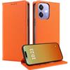 MOJIA Cover per Oppo A60 5G / A40 4G / A40m, [Forte Chiusura Magnetica] Case Portafoglio in Pelle PU Premium, Custodia a Libro per Telefono con Porta Carte. Arancia
