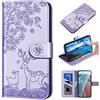 Norn - Cover per Samsung Galaxy A50/A50s/A30s, motivo di cervo Sika in rilievo, in pelle PU+TPU con antiurto, funzione di supporto, chiusura magnetica, viola