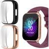 Blueshaweu Custodia compatibile per smartwatch RUIMEN H1 1,85, flessibile TPU protezione completa con pellicola protettiva antigraffio Custodia compatibile con RUIMEN H1 1,85 (Nero+Oro Rosa)