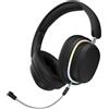 EndyTech Cuffie Bluetooth over ear, auricolari wireless RGB con microfono staccabile, cuffie stereo 3D per musica e gioco per iPhone/Samsung/iPad/PC (Black)