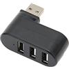 Jectse Splitter USB, 3 porte USB 2.0, hub girevole a 180°, ultra sottile, mini hub dati portatile, stazione adattatore USB per PC, laptop, tablet, Plug and Play