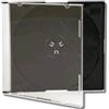 Bulk 100 custodie CD e DVD jewel slim 5,2mm trasparenti con tray nero