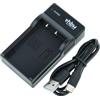 vhbw caricatore USB-C compatibile con Olympus E-410, E-600, E-620, E-450, E-400, E-420 camera - Base di carica + cavo USB-C + spia di carica