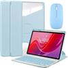 HLTOOP Custodia con Tastiera per Lenovo Tab M11 11 Pollici 2024 TB330XU/TB330FU, Custodia Ruotabile A 360°, Tastiera Bluetooth Rimovibile Con Mouse,Blu