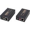 Jectse VGA Extender, HDB15-F RJ45 SUONO DC3.5 Interfaccia Ad Alta Definizione Plug and Play Trasmettitore e Ricevitore VGA per l'insegnamento (Spina europea)