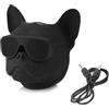 KIMISS Altoparlante Bluetooth Bulldog Francese Portatile in Plastica Nera con Chip Bluetooth 5.0, Memoria 32G, Radio, Stereo, Nero