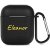 QIHENGPLUS Cover personalizzata con nome Compatibile con Apple AirPods 1 & 2, copertina morbida personalizzata con stile di scrittura a mano (Nero)