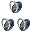 Generic 3 set di supporto per telefono con anello in metallo a rotazione 360 gradi, 3 in 1, universale per smartphone, colore: blu