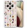 Guxira Cover Protettiva per Xiaomi Redmi 14C 4G, Carino Floreale Design Custodia Antiurto Silicone Cover Antipolvere Protettiva Case per Redmi 14C 4G - Vite Fiorita