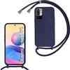 Beajew Custodia per Xiaomi Poco M3 Pro/Redmi Note 10 5G Cover con Regolabile Rimovibile Corda da Catena Collana Necklace Antiurto Cordino Collari per Xiaomi Poco M3 Pro/Redmi Note 10 5G, Blu Scuro