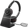 Jabra Evolve 75 SE Cuffie Stereo Wireless - Bluetooth, Supporto incluso, Ottimizzato per Microsoft Teams, Stereo, Nuova edizione