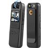 AntDau71® - BodyCam, Telecamera Mini con Schermo LCD 16:9, FullHD, Type-C, 700mAh, 180°, Visione Notturna. Per Sport. Per Ciclismo. Per Sci. Per Riunioni. Per Interviste - CW935