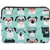 WDdZzyy Custodia per computer portatile 15-16 pollici borsa per computer portatile con cani minimalisti cartoni animati bella custodia verde con cerniera per lavoro e viaggio
