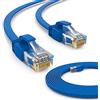 hb-digital 0,5m cavo di rete LAN Flat Patch Cable con spina RJ45 in rame professionale sottile e flessibile per Gigabit Ethernet compatibile con PC Router Switch Modem TV Console di gioco,blu